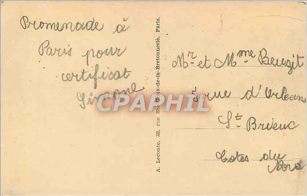 Paris — Cruzeiro Haussmann-Italiens — A. Lecourte - Verso