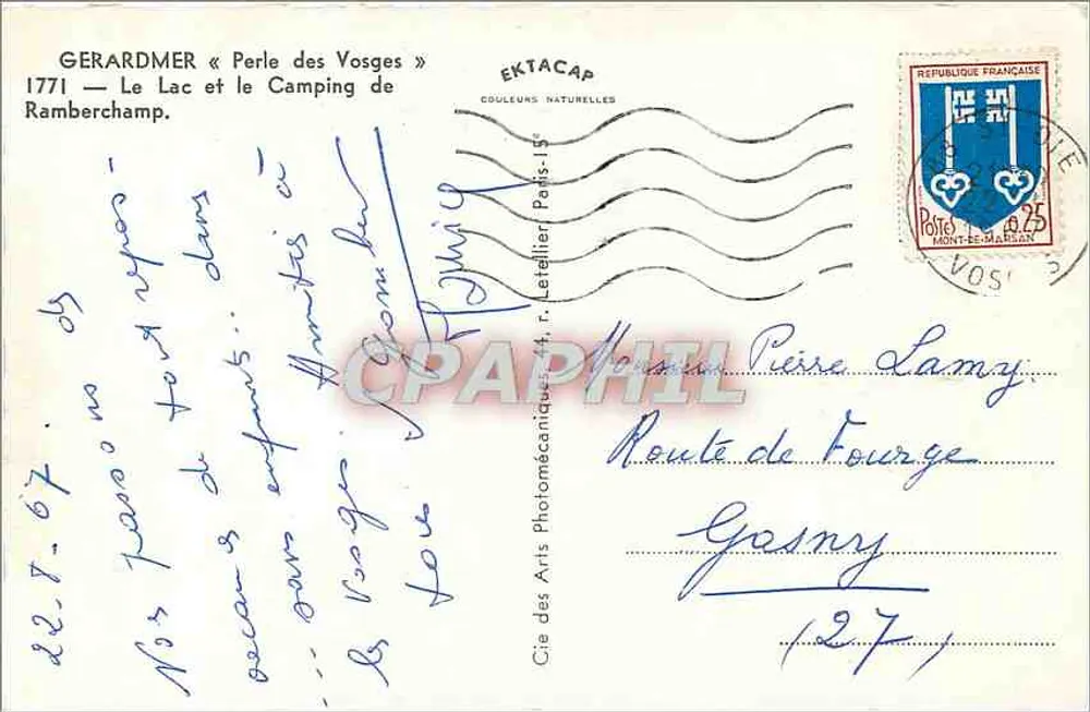 Gerardmer — Perle des Vosges — Éditeur EKTACAP - Verso