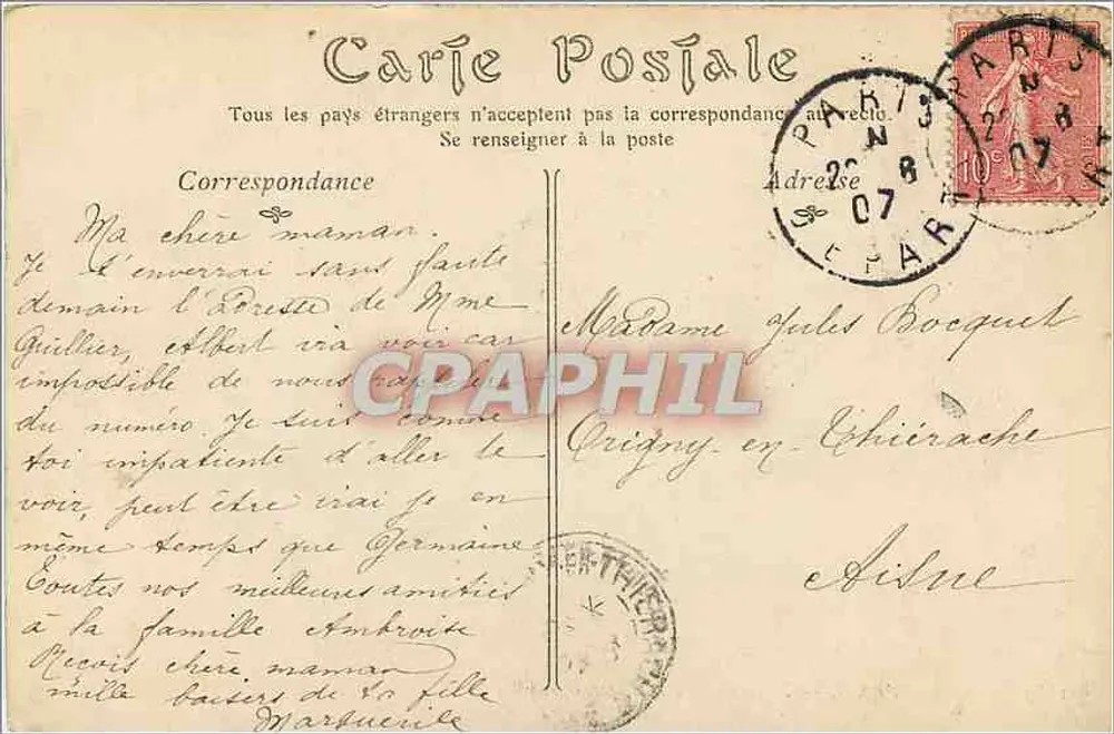 PARIS — A Abadia dos Bosques, fachada sul — ND Piot - Verso