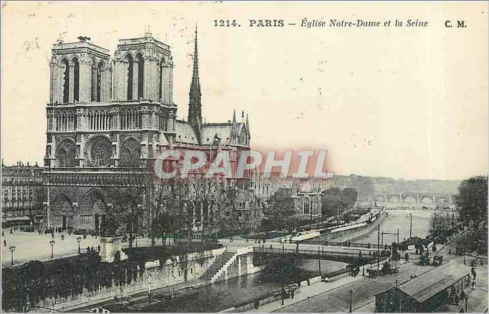 Paris — Église Notre-Dame et la Seine — C.M. n°1214 - Recto