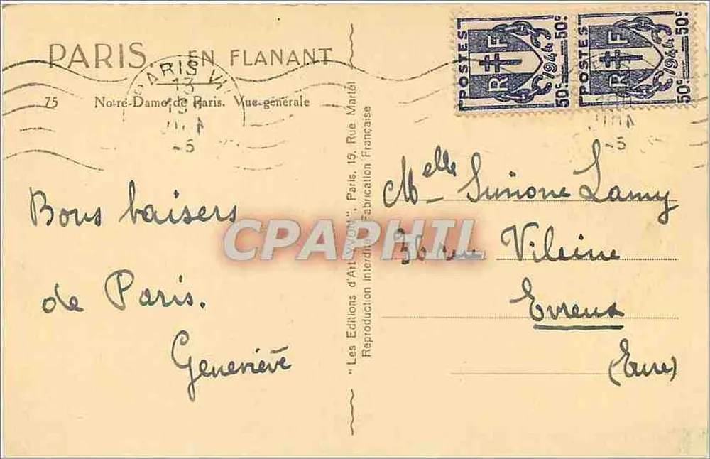 Nossa Senhora de Paris — Vista geral — Les Éditions d'Art Flanant - Verso