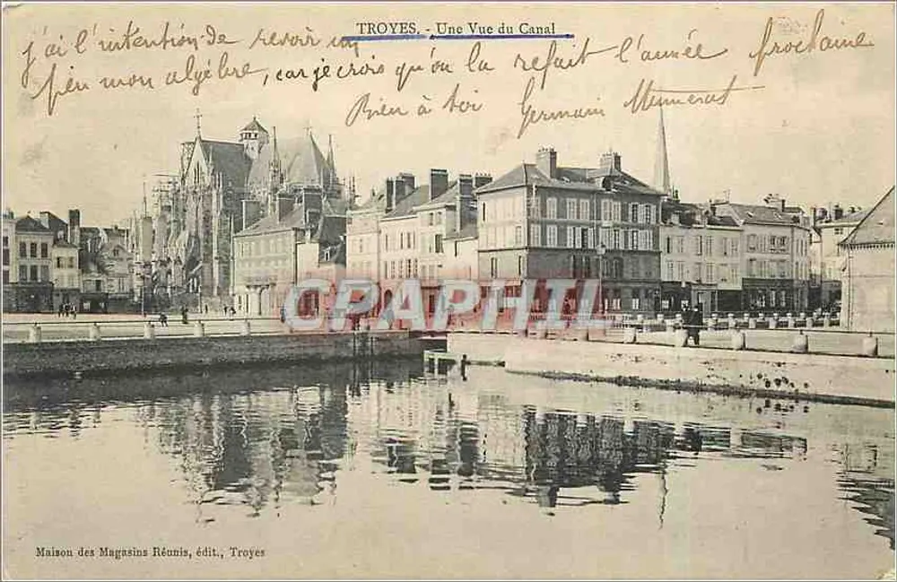 Troyes — Vista do Canal — Maison des Magasins Réunis, editor, Troyes - Frente