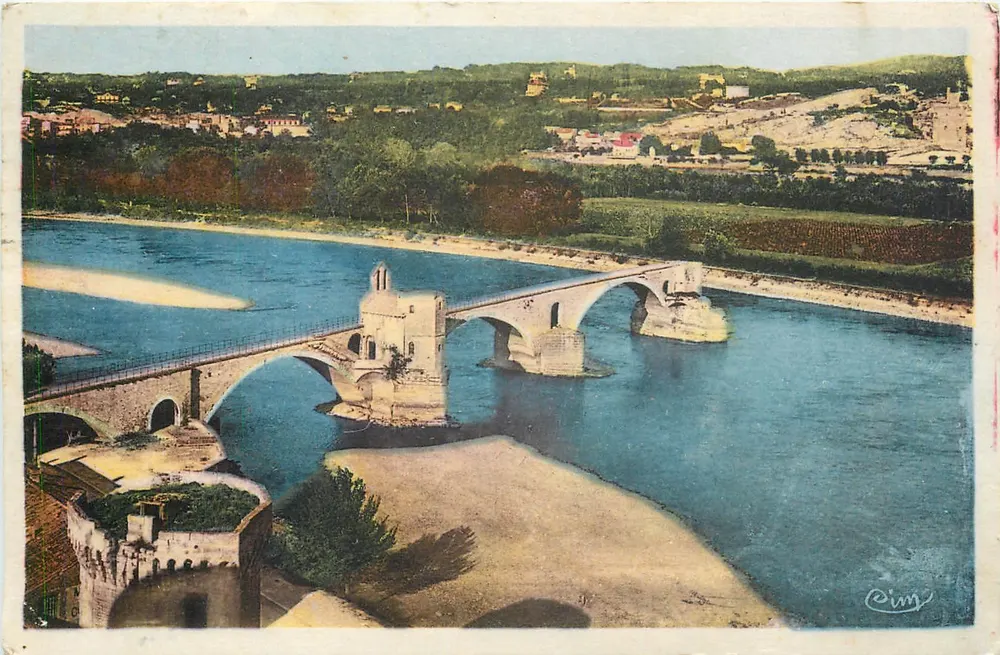 Avignon (Vaucluse) — O Pont Saint-Bénézet — editor Cim - Frente