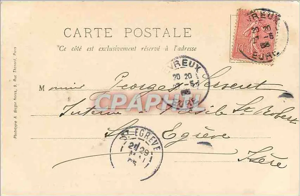 Évreux — L'Îton — Rue du Docteur Guindéy — Vista tirada do ponte — G. Lebigre, editor, Évreux - Verso