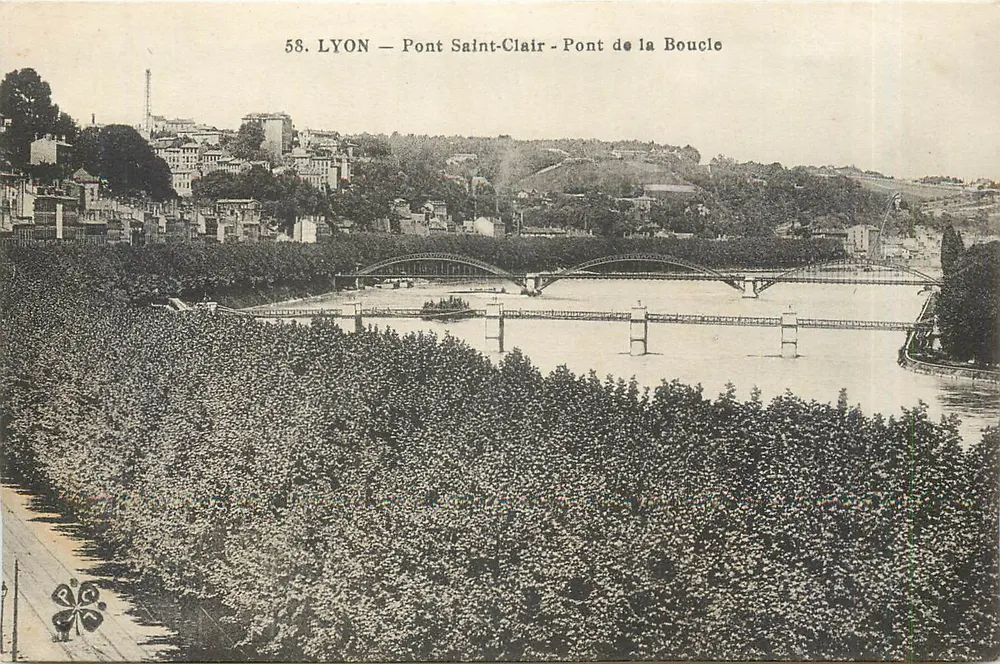 Lyon — Most św. Klara — Most Boucle — Wydawca: C. P. Lyon, nr 58 - Awers