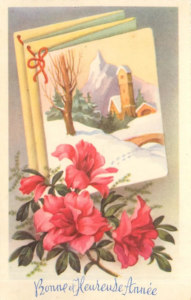 विशेष अवसर कार्ड साथ शीतकालीन दृश्य — एम. डी. पेरिस, श्रृंखला 3725 - आगे