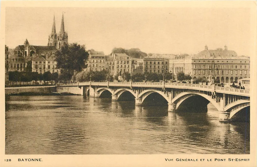Bayonne — Vue Générale et le Pont St-Esprit — Édition Prința - Recto