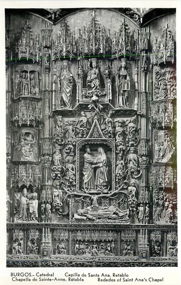 Burgos - Cathédrale, Chapelle de Sainte-Anne, Retable - Recto