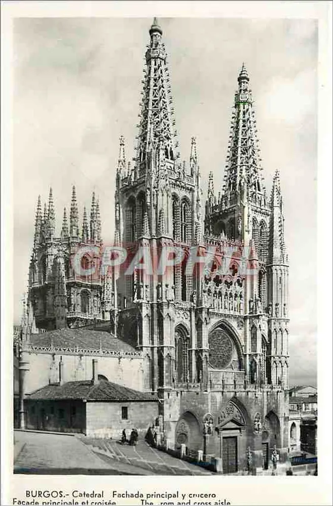 Burgos - Cathédrale, façade principale et crucero — N° 14305 - Recto