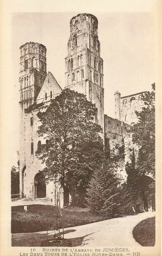 The Two Towers of the Church of Notre-Dame — Ruins of the Abbey of Jumièges — ND - Front