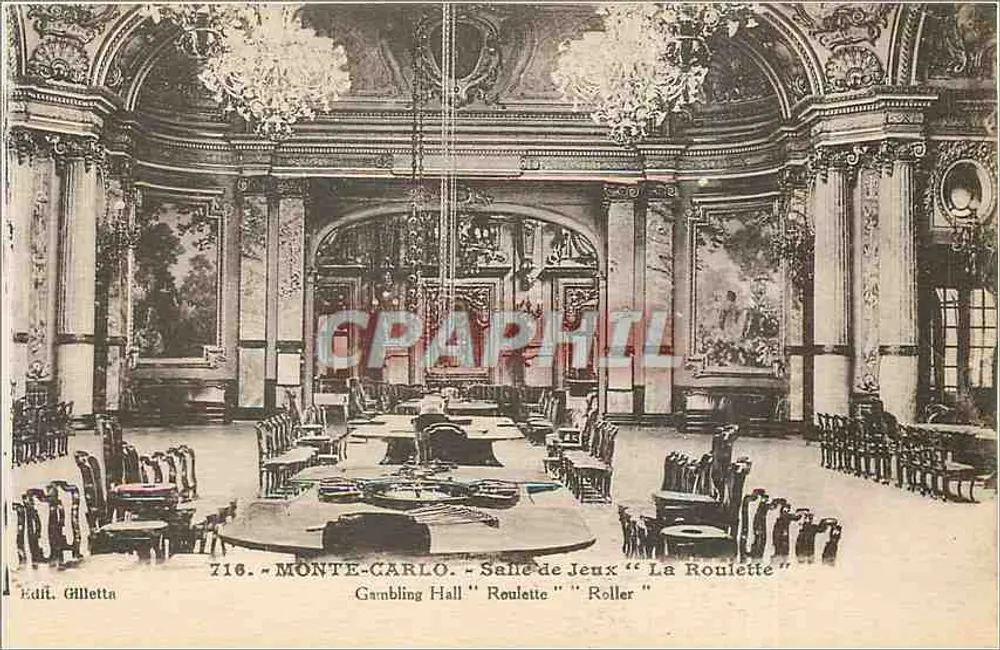 Monte-Carlo — Salle de Jeux "La Roulette" — Édit. Gilletta, n° 716 - Recto