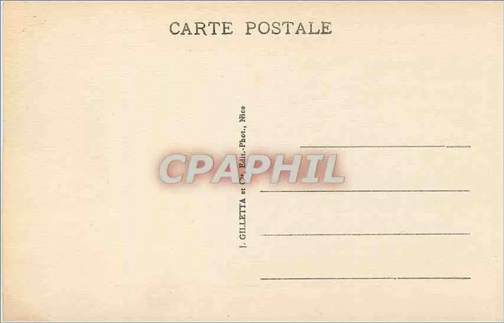 Monte-Carlo — Salle de Jeux "La Roulette" — Édit. Gilletta, n° 716 - Verso