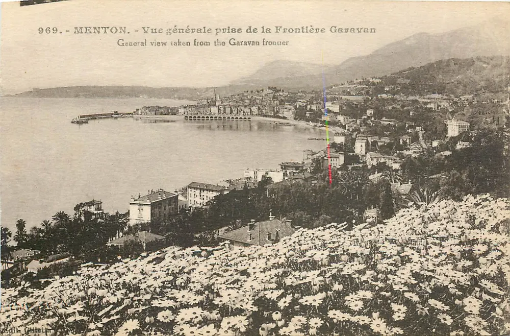 Menton - Vista geral tirada da Fronteira Garavan — J. Gilletta e Cie, Nice - Frente