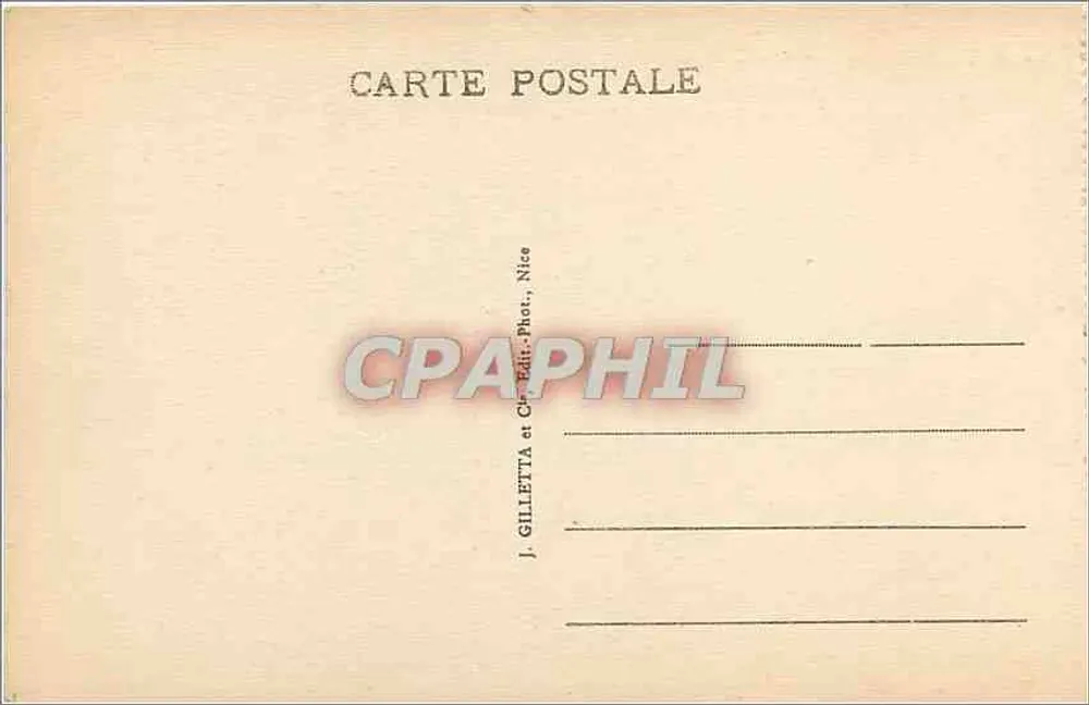 Menton - Ponte e Vale de St-Louis (Fronteira) — J. Gilletta, n° 918 - Verso