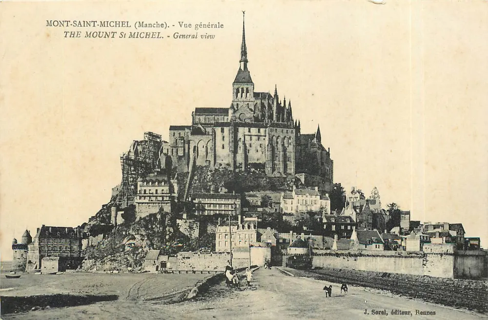 Mont-Saint-Michel (Manche) — Vista geral — J. Sorel, editor, Rennes - Frente