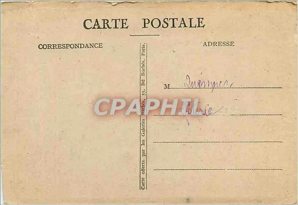 A ABBADIA DO MONTE SÃO MICHEL — Carta do Almanach Vermot, (Foto Nut.) - Verso