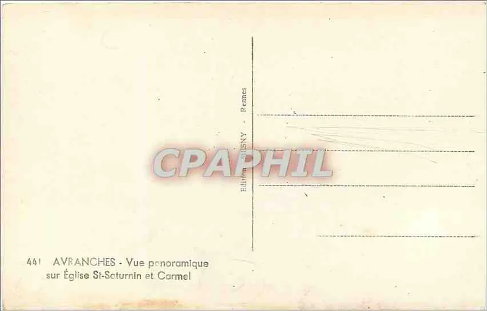 Avranches — Panoramablick auf die Kirche Saint-Sauveur und den Carmel — Edition Rennes - Rückseite