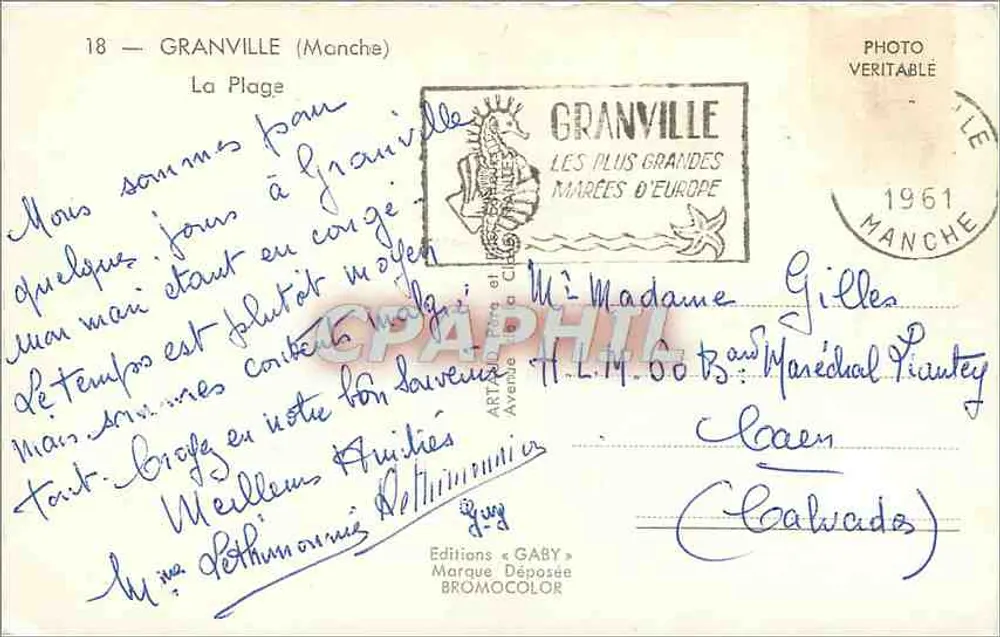 Granville (Manche) — La Plage — Uitgave « Gaby » - Achterkant