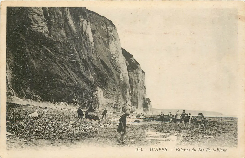 Dieppe - Falaises do baixo Fort-Blanc — n° 108 — G. Arnaud, Nantes - Frente