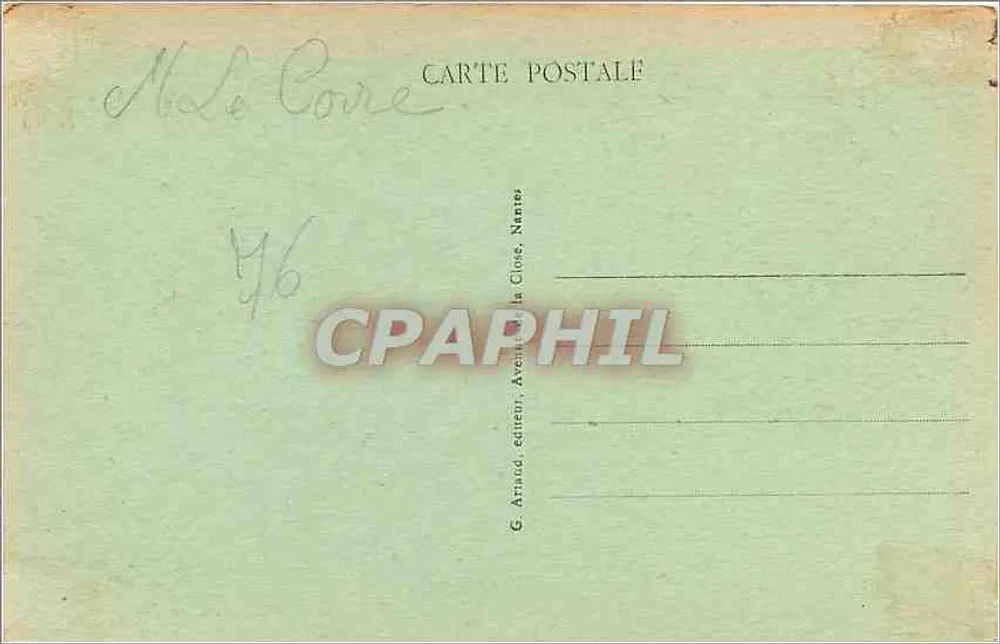 Dieppe - Falaises do baixo Fort-Blanc — n° 108 — G. Arnaud, Nantes - Verso