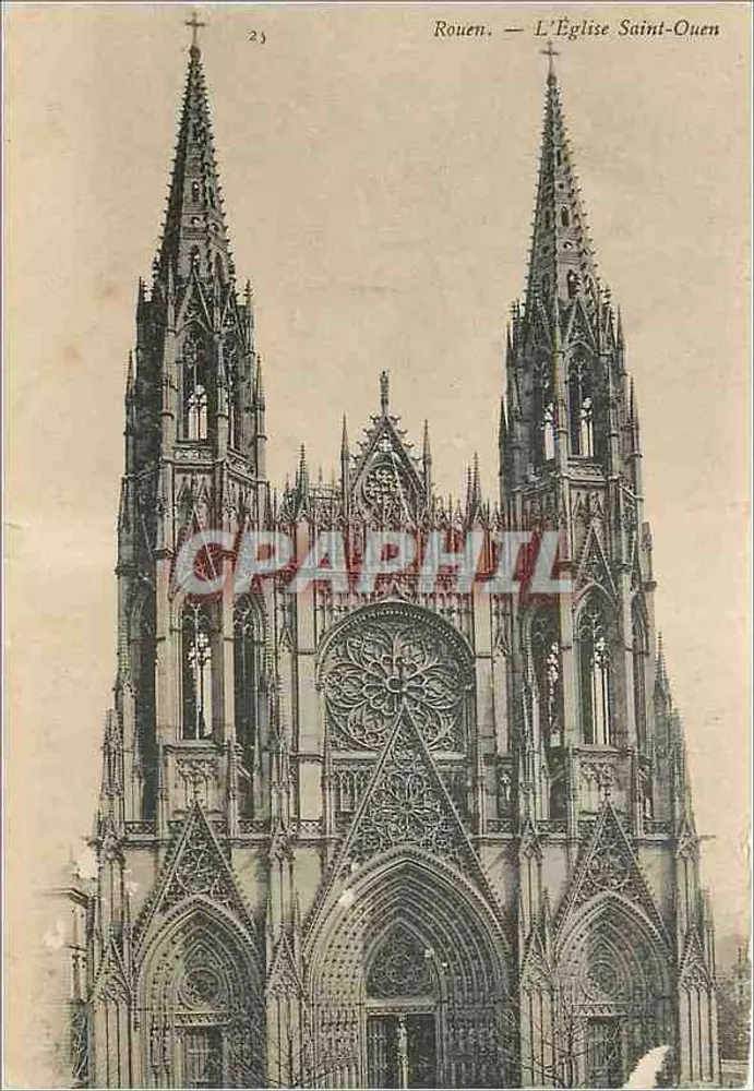Rouen — A Igreja de São Ouen — Rouen. A Igreja de São Ouen - Frente