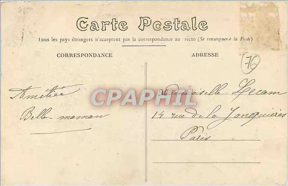 Dieppe — O Grande Ponte — G. Fournault, n° 398 - Verso