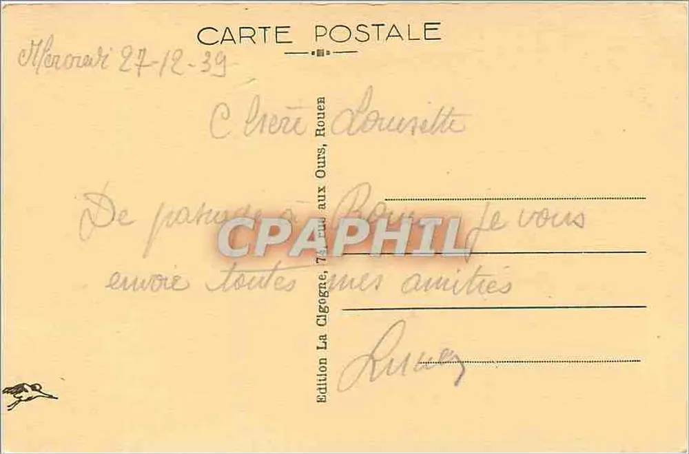 Rouen — Palácio de Justiça (Conjunto) — Edição La Clignote, n° 286 - Verso