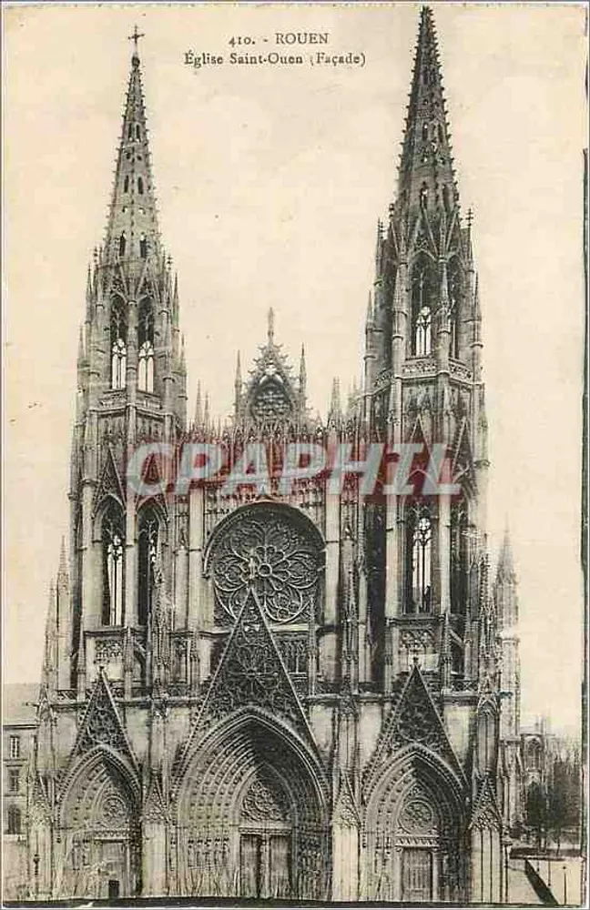 Rouen — Igreja de São Ouen (Fachada) — Editor desconhecido, n° 410 - Frente