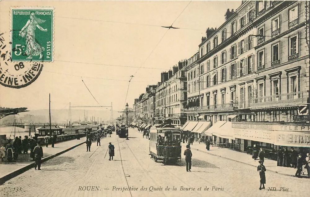 ROUEN. — Perspectiva dos Quais da Bourse e de Paris — ND Phot - Frente