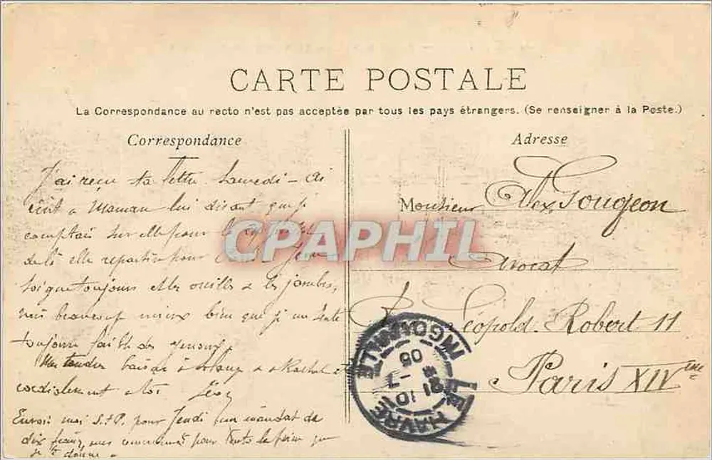 Le Havre — Place Gambetta und Bassin du Commerce — L'H. - Rückseite