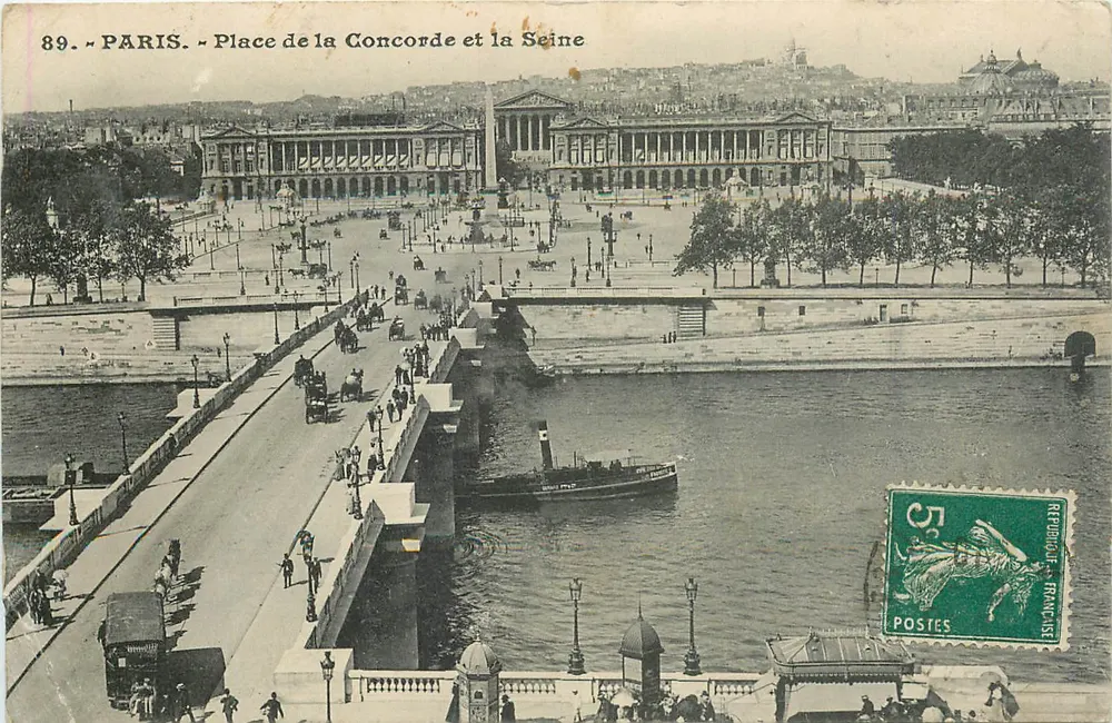 Paris - Place de la Concorde et la Seine — vue depuis le pont — éditeur non identifié, n° 89 - Recto
