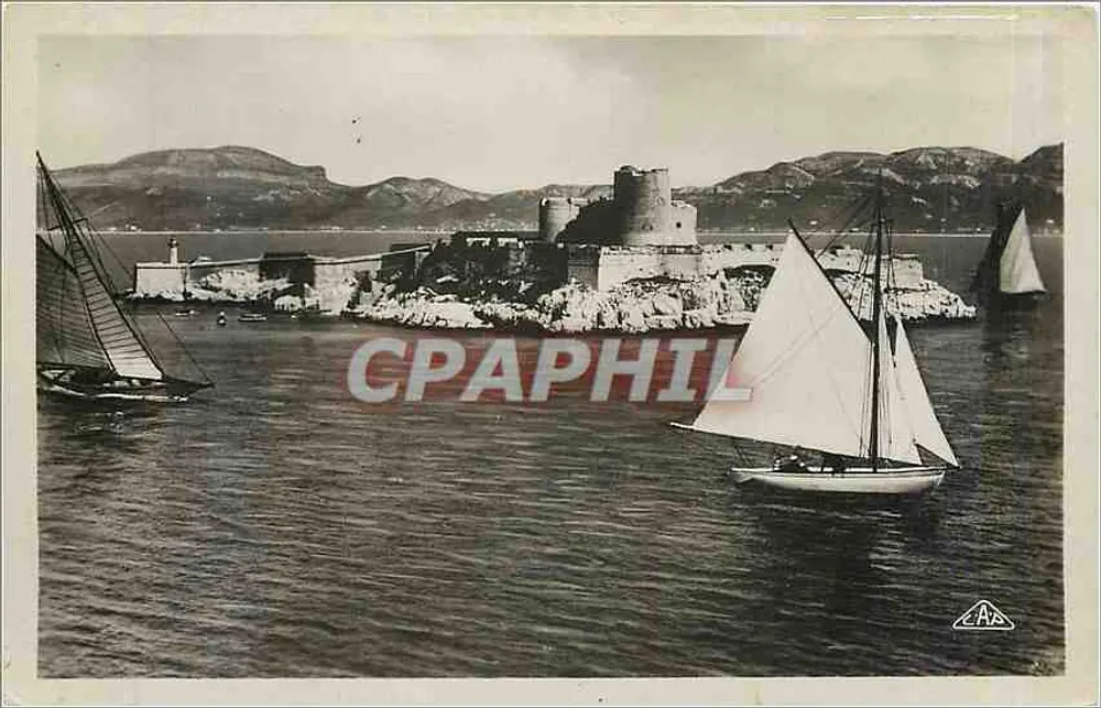 Marinheiros e castelo de If — Marselha — editor C.A.P. n°37 - Frente