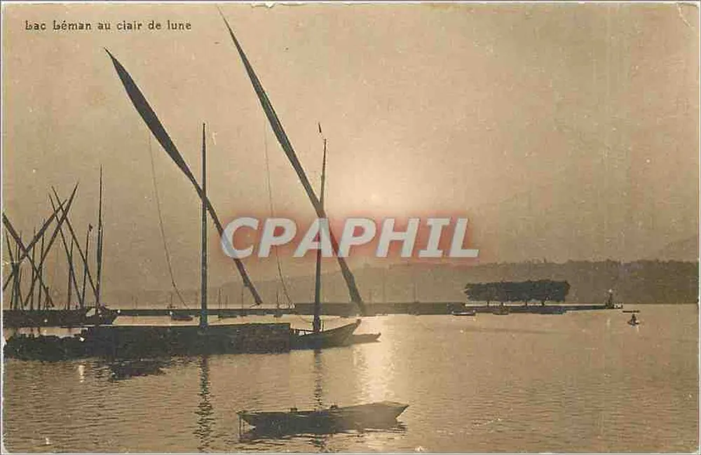 Lago Léman sob a luz da lua — J.J. 8876, Genebra - Frente
