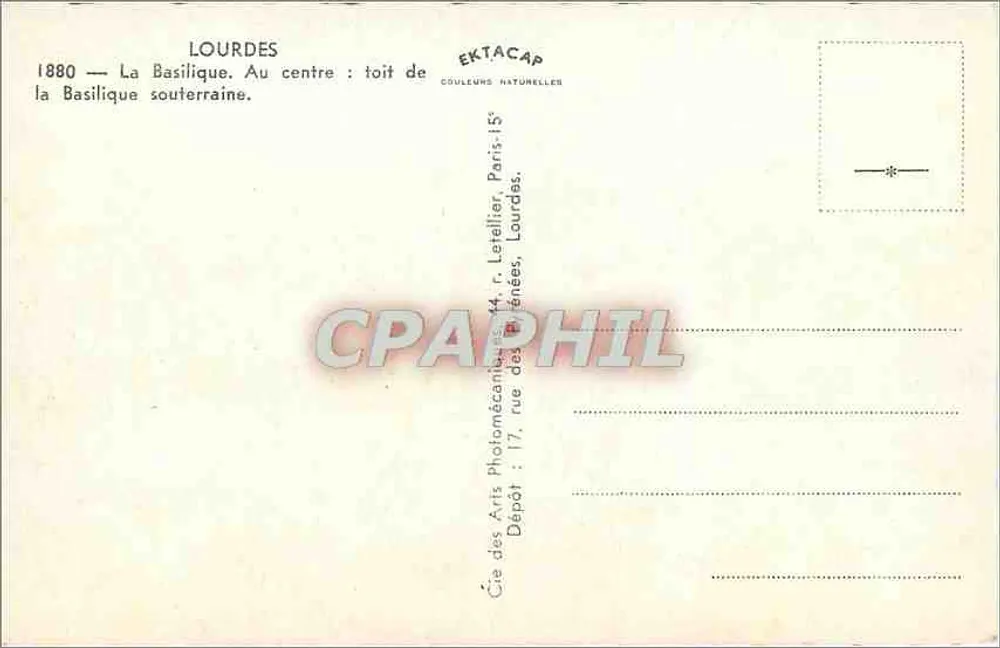 Lourdes — A Basílica Subterrânea — Editor EKTACAP - Verso