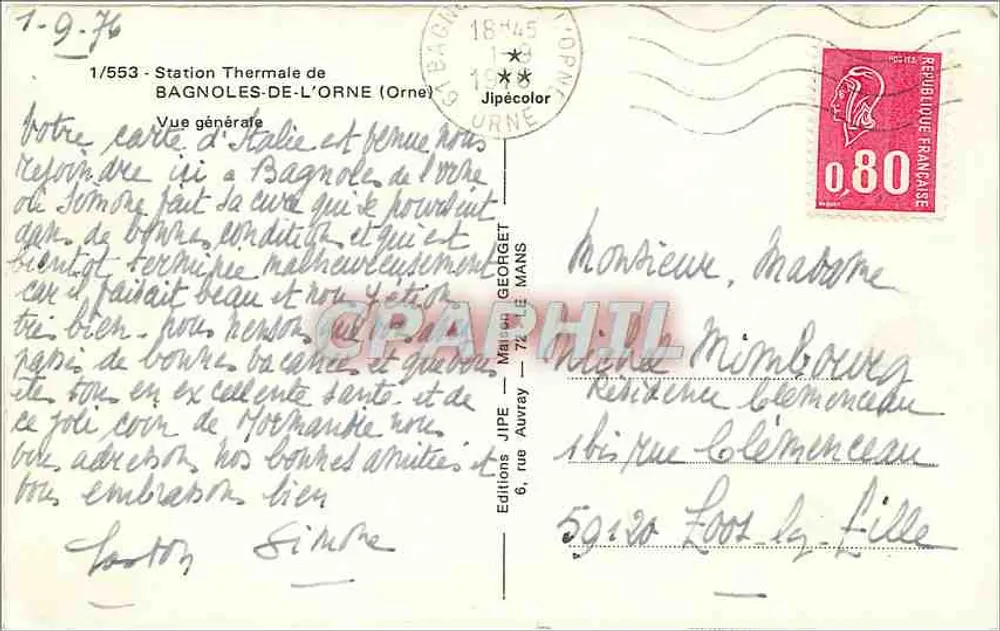 Bagnolles-de-l'Orne — Allgemeine Ansicht — Editions Jipe — 1/553 - Rückseite