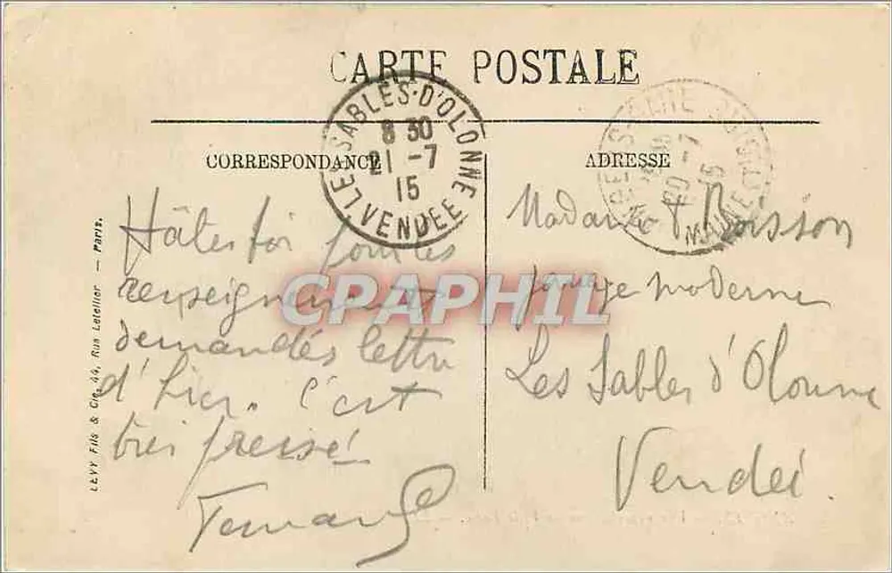 Angers — Vista geral sobre a Cidade Baixa — LL. - Verso