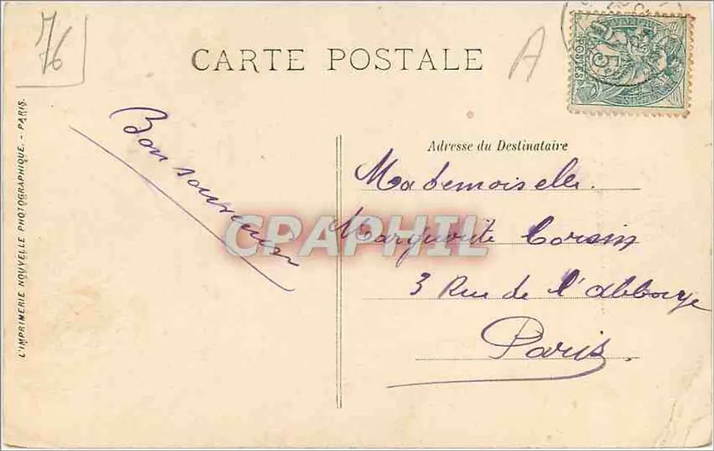 Le Tréport — Pôr do sol — LL. - Verso