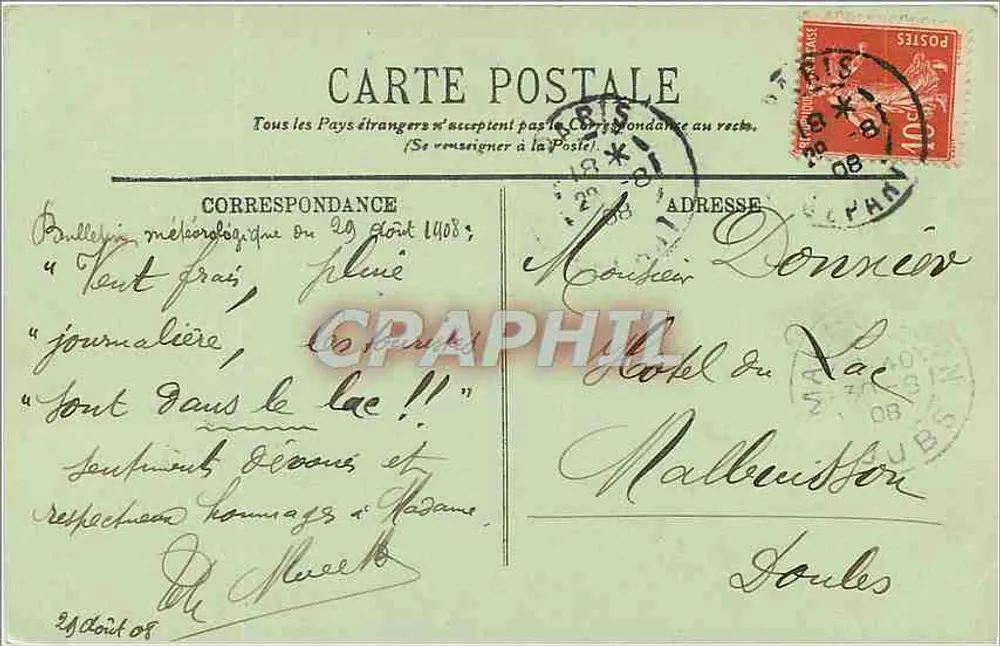 Paris — A Avenida da Ópera — LL. n° 583 - Verso