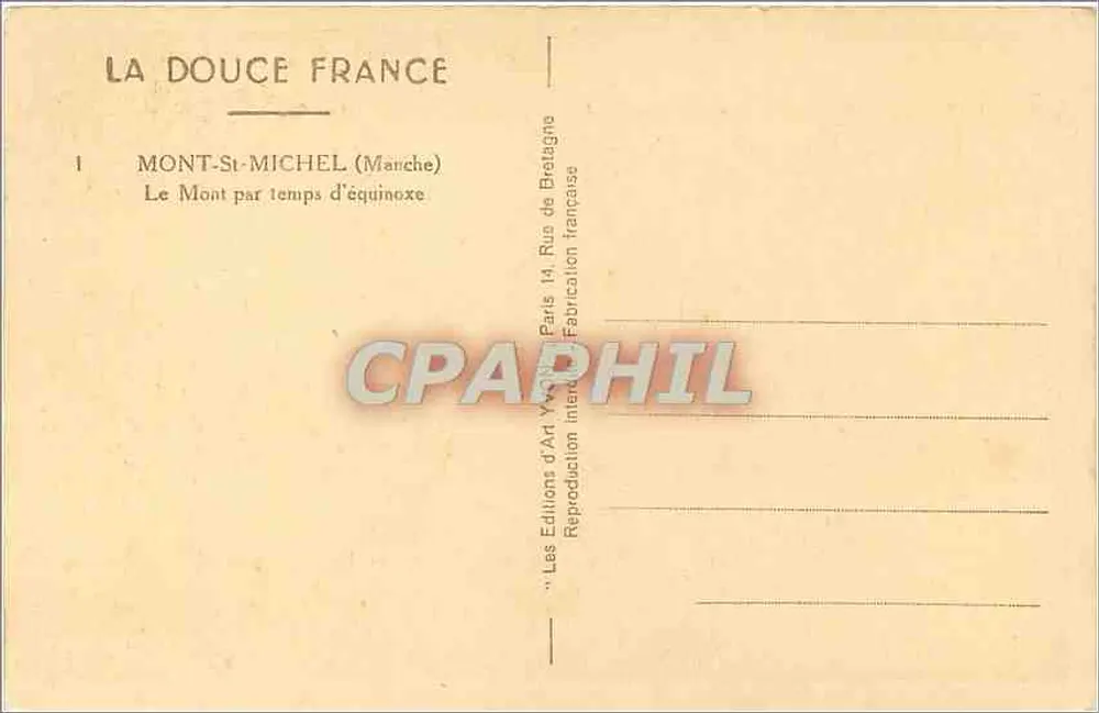 Mont-Saint-Michel — Le Mont par temps d'équinoxe — Les Éditions d'Art Yvan - Verso
