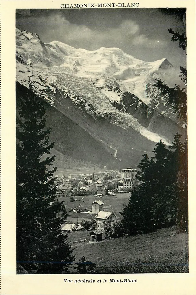 Chamonix-Mont-Blanc — Vue générale et le Mont-Blanc — Édition Bilgeri-Jaun - Recto