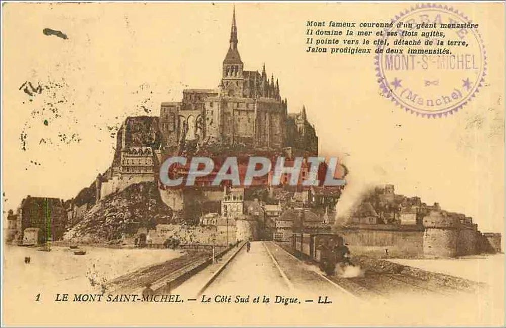 Le Mont Saint-Michel — Le Côté Sud et la Digue — LL - Recto