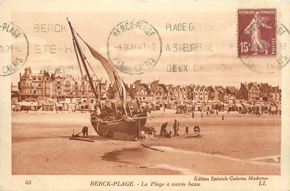 Berck-Plage - A Praia com maré baixa — Edição Especial Galeries Modernes LL - Frente