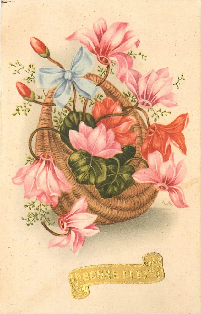 Bouquet van klokjes in een mandje — uitgever S.E. Publication Française, n°135 - Voorkant