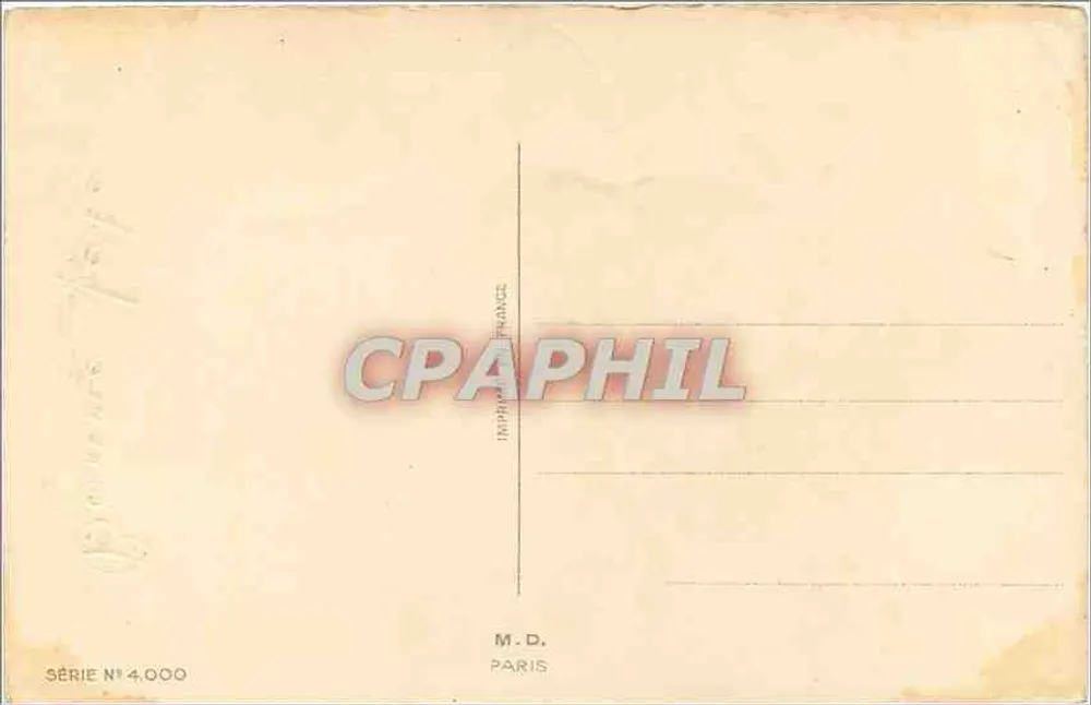 Arranjo de rosas — cartão de felicitações — Imp. M.D. Paris, série n°4.000 - Verso