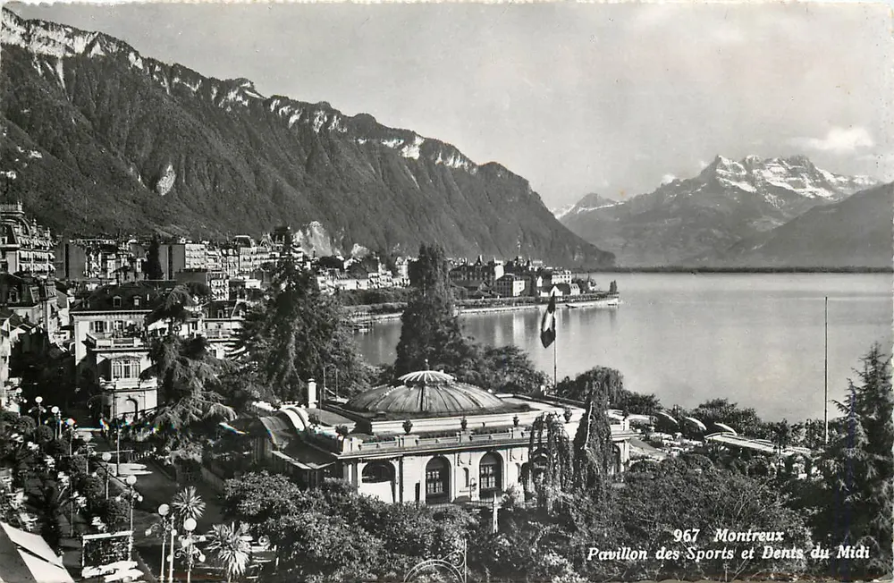 Montreux — Pavillon des Sports et Dents du Midi — Verlag: Phot. Edit. Cattori, Lausanne, n° 967 - Vorderseite