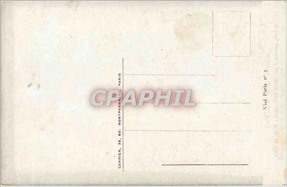 Cena religiosa — Estátua de Jesus Cristo e uma mulher em oração — L. Madretti escultor — Editora CARRIÈRE, 38, av. Montparnasse, Paris - Verso