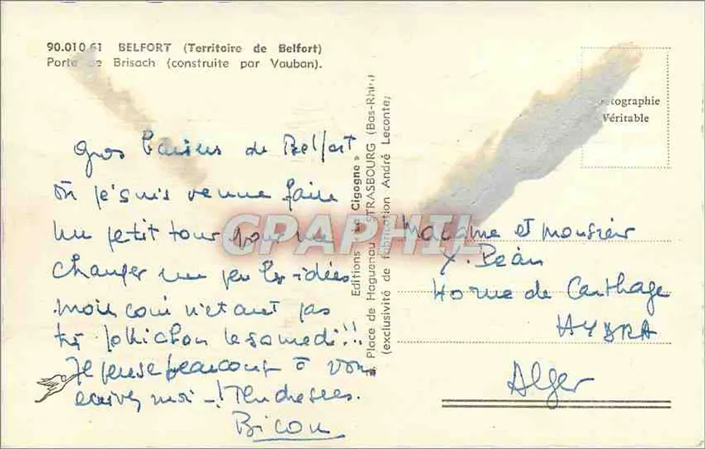 Porte de Brisach — Belfort — Éditions de Hagueneau - Rückseite