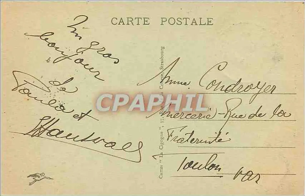 Estrasburgo - Catedral - Facha y Lado Sur — editor Cartas 'La Cigogne' n°5 - Reverso