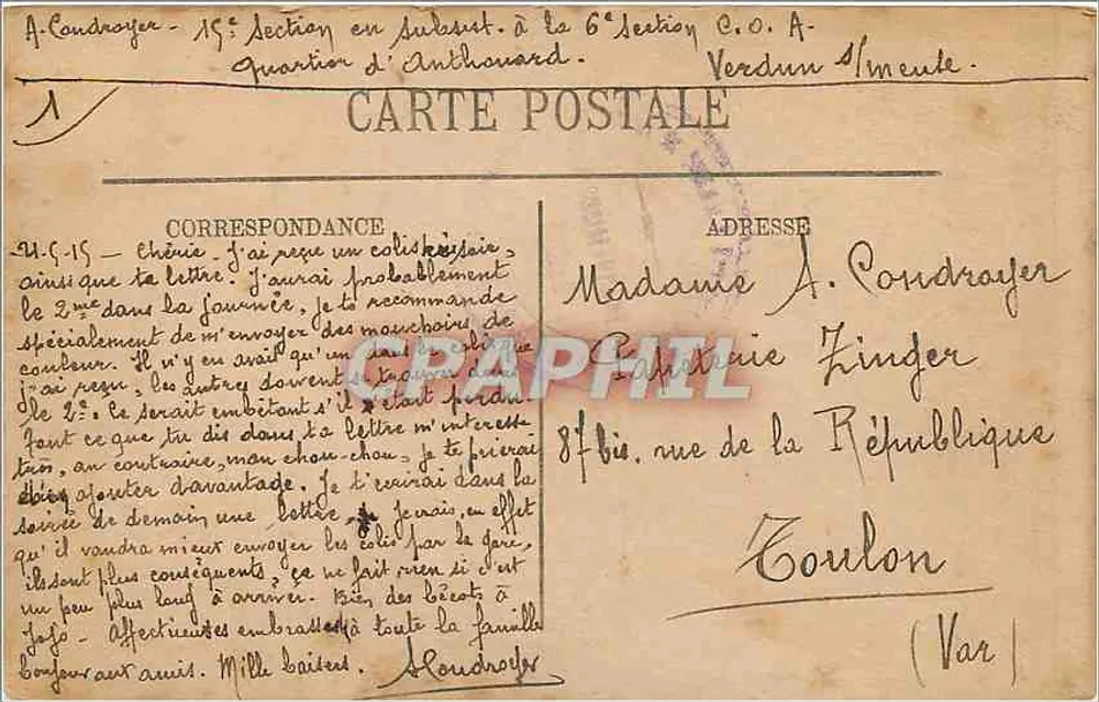 Verdun — Visão geral — LL. — Compagnie Linger - Verso