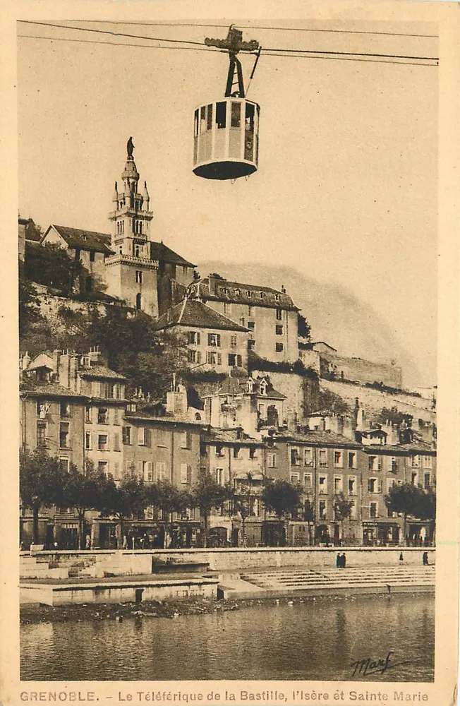 Grenoble — Le Téléphérique de la Bastille, l'Isère et Sainte Marie — Edition Marticotto Fieux, Grenoble, n°250 - Frente